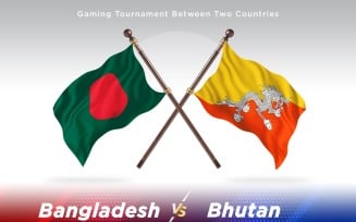 Bangladesh versus Bhutan Two Flags