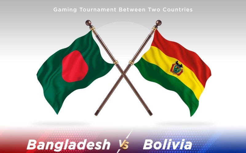 Bangladesh versus Bolivia Two Flags Illustration