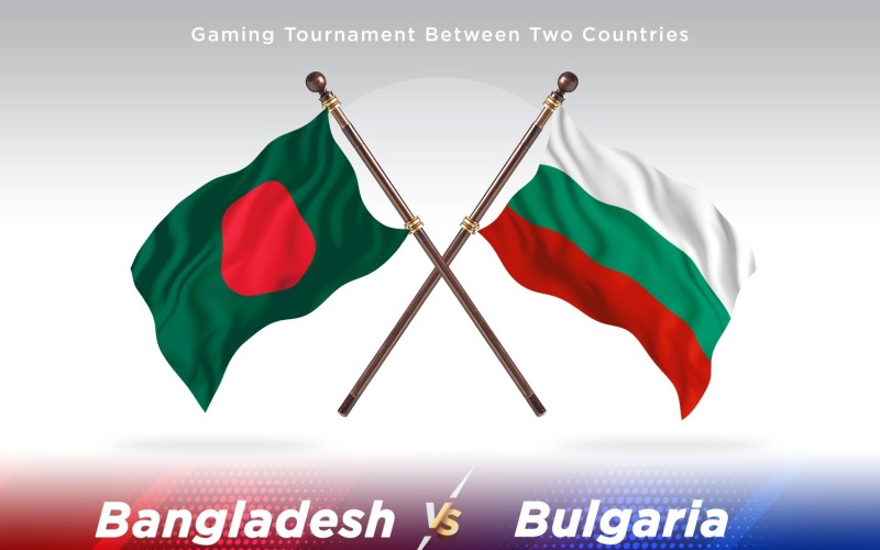 Bangladesh versus Bulgaria Two Flags Illustration