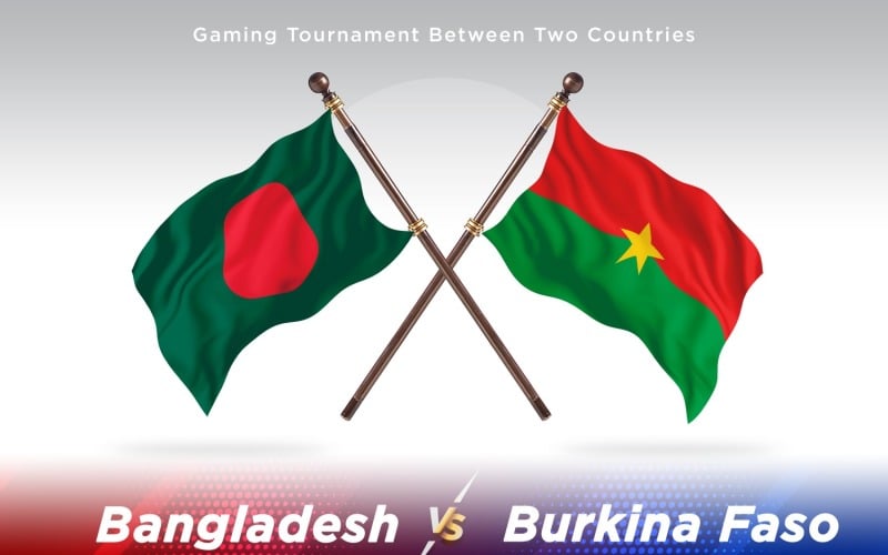 Bangladesh versus Burkina Faso Two Flags Illustration