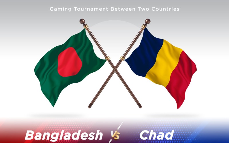 Bangladesh versus chad Two Flags Illustration