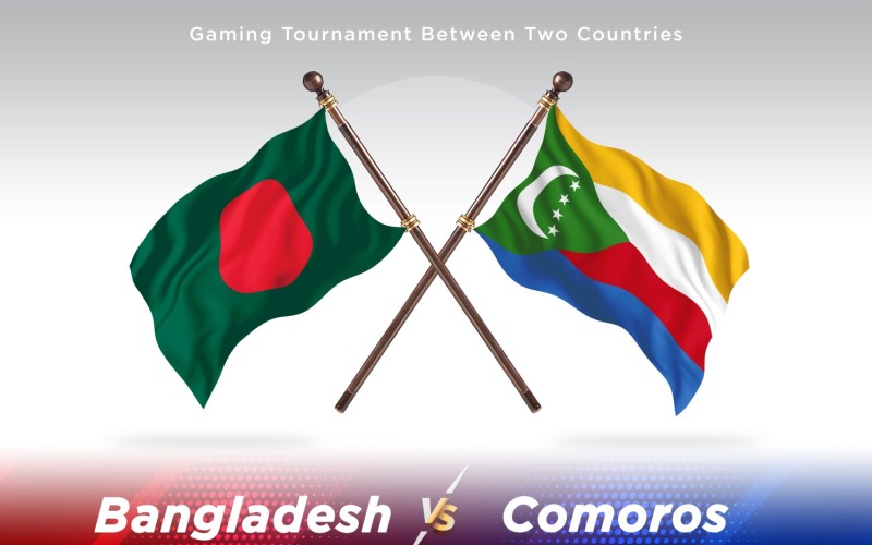 Bangladesh versus Comoros Two Flags Illustration