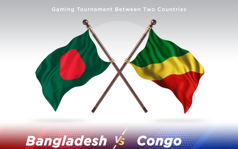 Bangladesh versus Congo Two Flags Illustration