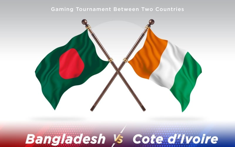 Bangladesh versus cote d'ivoire Two Flags Illustration