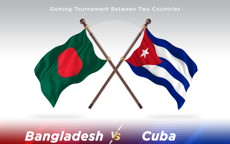 Bangladesh versus Cuba Two Flags Illustration