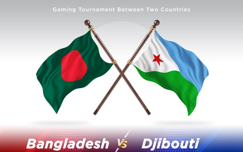 Bangladesh versus Djibouti Two Flags Illustration