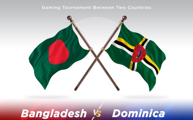 Bangladesh versus Dominica Two Flags Illustration