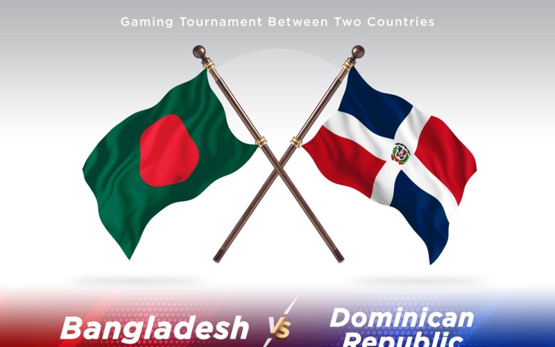 Bangladesh versus Dominican republic Two Flags Illustration