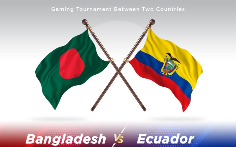 Bangladesh versus Ecuador Two Flags Illustration