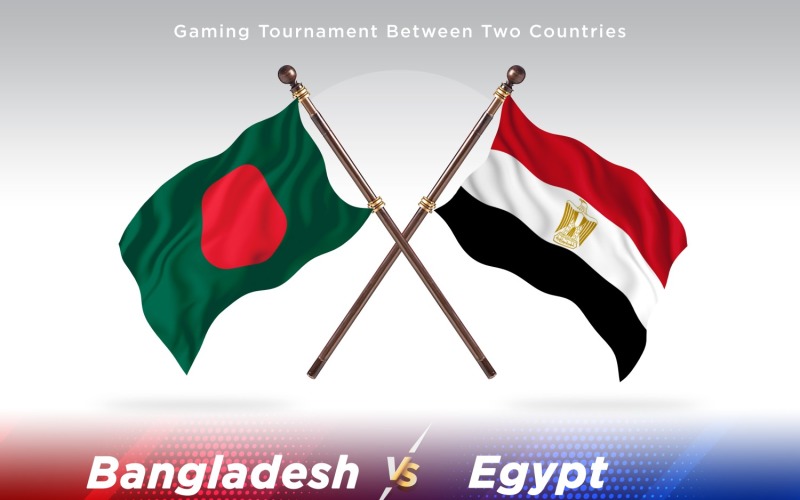 Bangladesh versus Egypt Two Flags Illustration