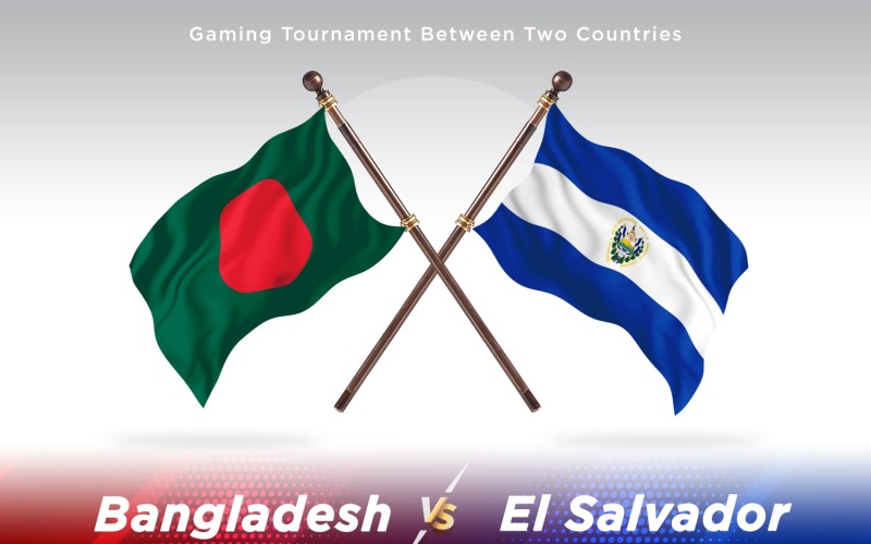 Bangladesh versus el Salvador Two Flags Illustration