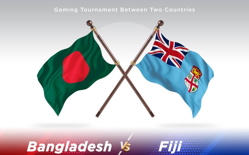 Bangladesh versus Fiji Two Flags Illustration
