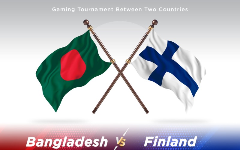 Bangladesh versus Finland Two Flags Illustration