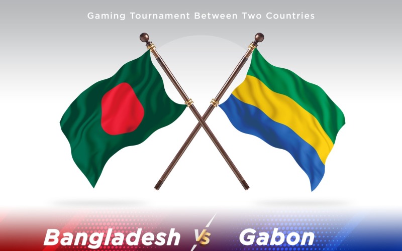 Bangladesh versus gabion Two Flags Illustration