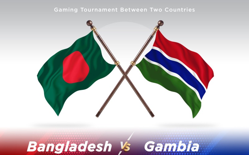 Bangladesh versus Gambia Two Flags Illustration