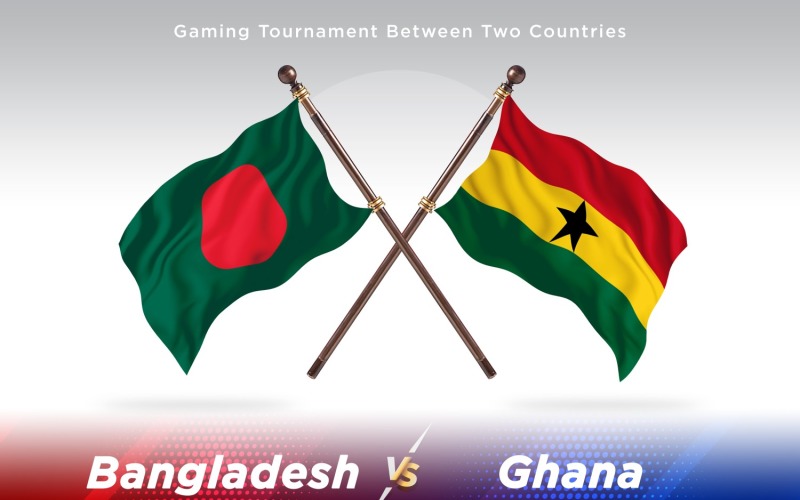 Bangladesh versus Ghana Two Flags Illustration