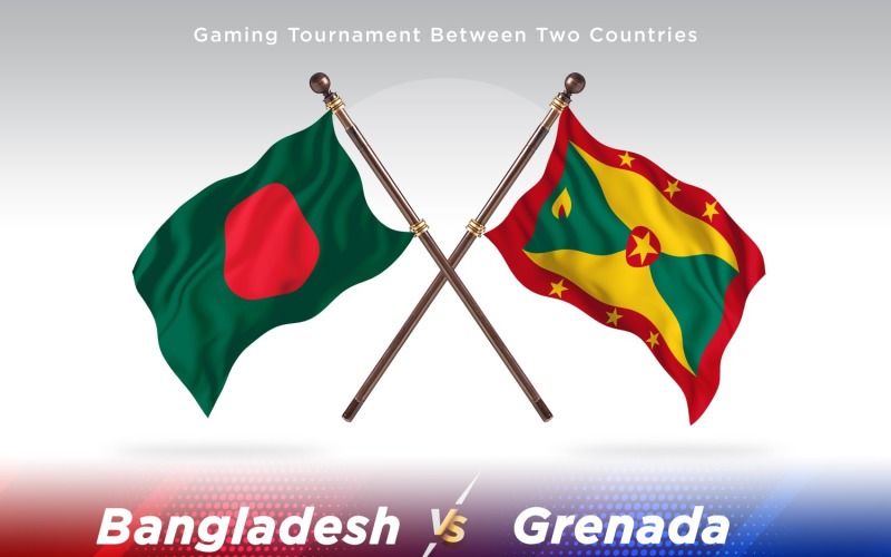 Bangladesh versus Grenada Two Flags Illustration