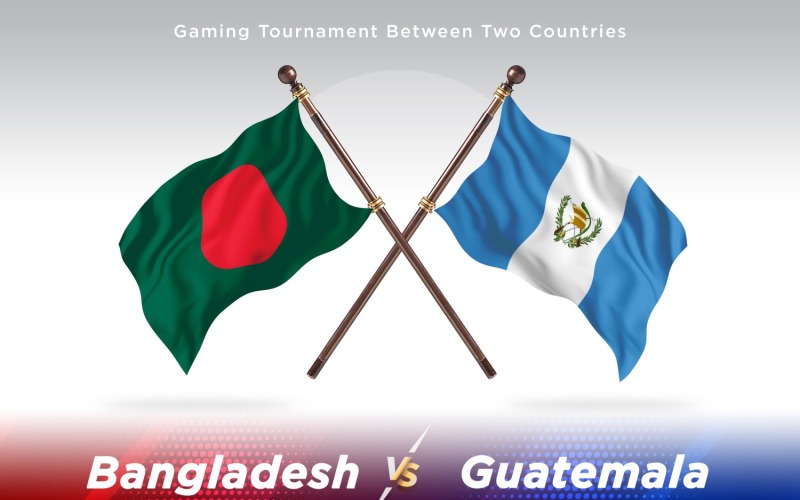 Bangladesh versus Guatemala Two Flags Illustration
