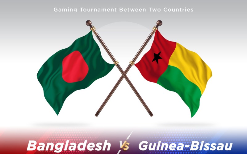Bangladesh versus Guinea-Bissau Two Flags Illustration