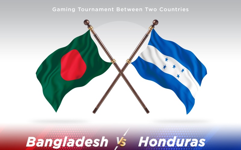 Bangladesh versus Honduras Two Flags Illustration
