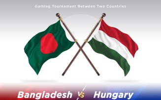 Bangladesh versus Hungary Two Flags