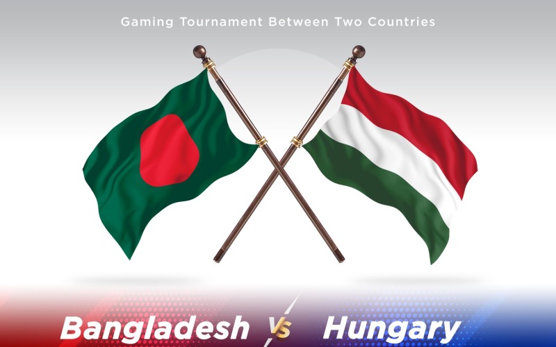 Bangladesh versus Hungary Two Flags Illustration