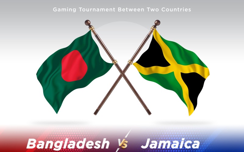 Bangladesh versus Jamaica Two Flags Illustration
