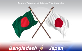 Bangladesh versus japan Two Flags