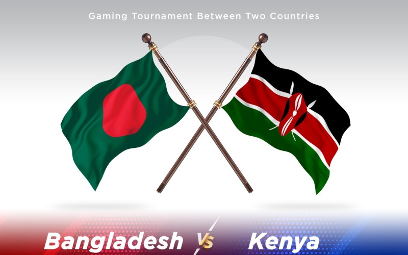 Bangladesh versus Kenya Two Flags Illustration