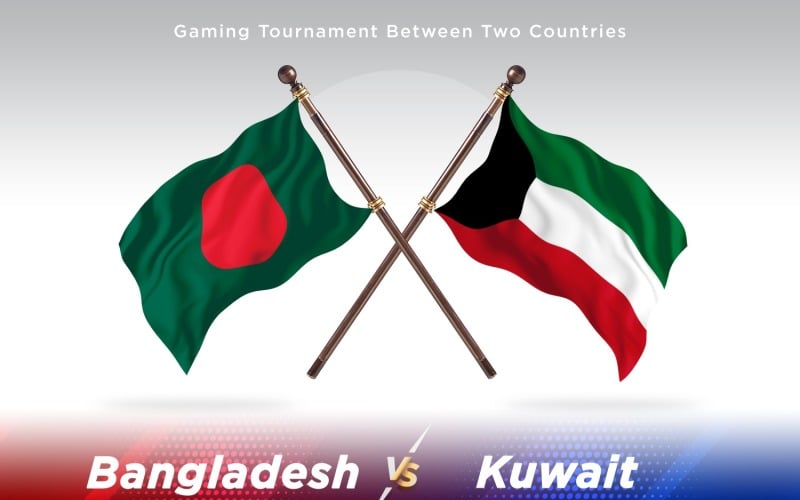 Bangladesh versus Kuwait Two Flags Illustration