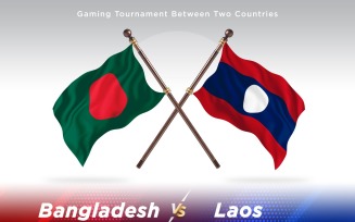 Bangladesh versus Laos Two Flags
