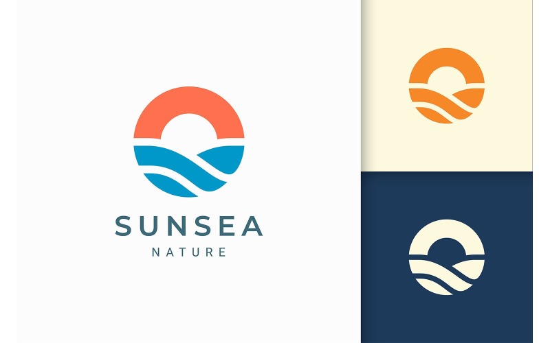 Beach or Coast Logo Template