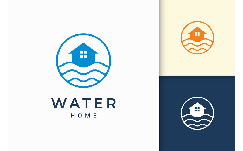 Beach Theme Residence or Apartment Logo Logo Template