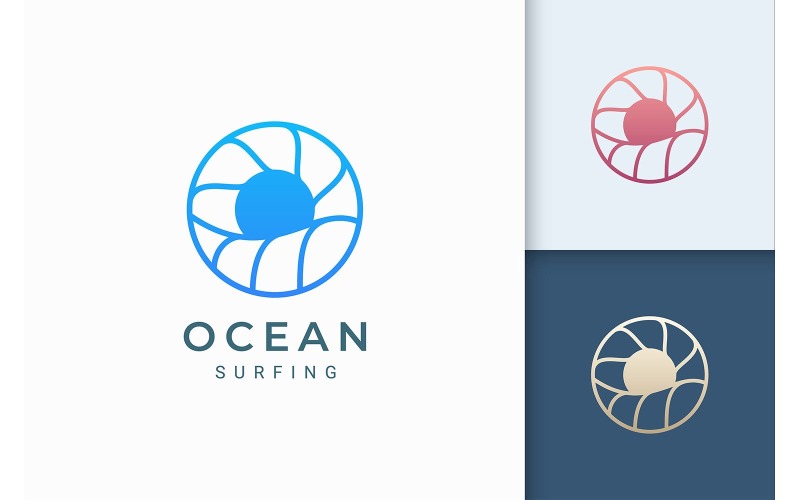 Circle Sea Wave Logo Template