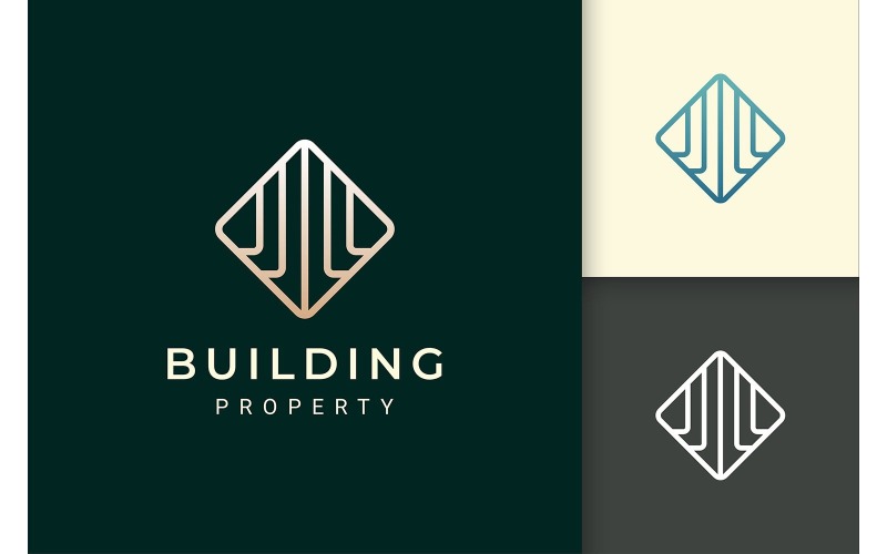 Hotel or Apartment Logo in Simple Shape Logo Template