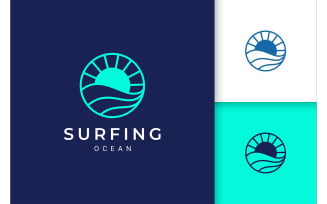 Ocean and Sun Logo Template