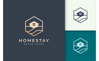 Ocean or Beach Real Estate Logo Template