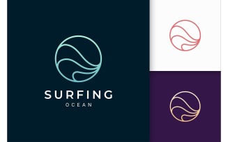 Water Wave Logo Template in Circle