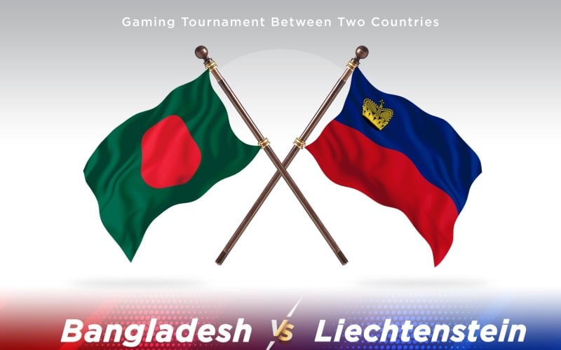 Bangladesh versus Liechtenstein Two Flags Illustration