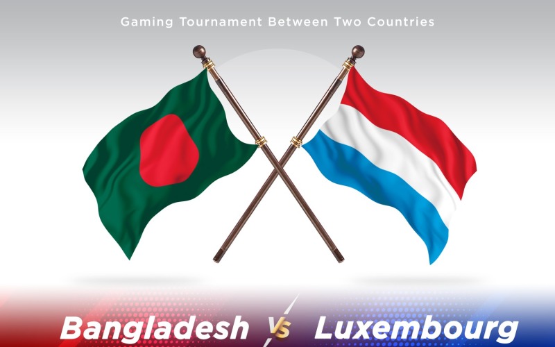 Bangladesh versus Luxembourg Two Flags Illustration