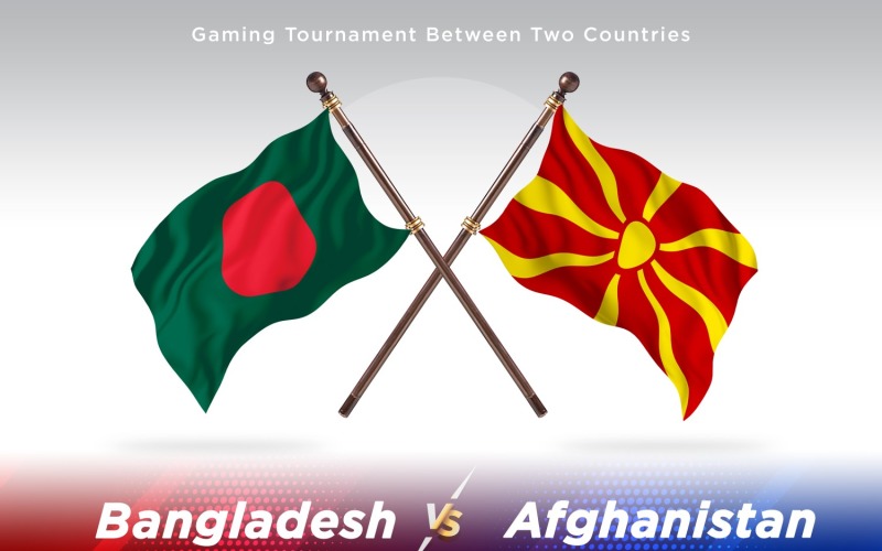 Bangladesh versus Macedonia Two Flags Illustration