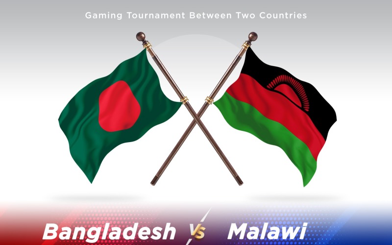 Bangladesh versus Malawi Two Flags Illustration
