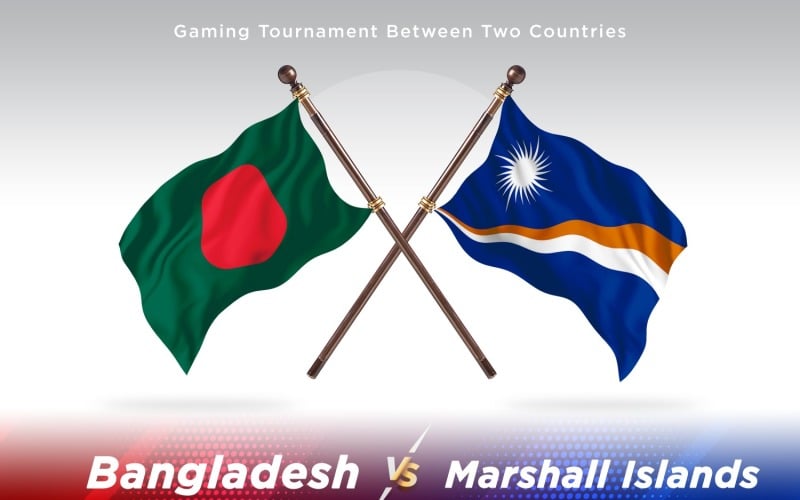 Bangladesh versus marshal islands Two Flags Illustration