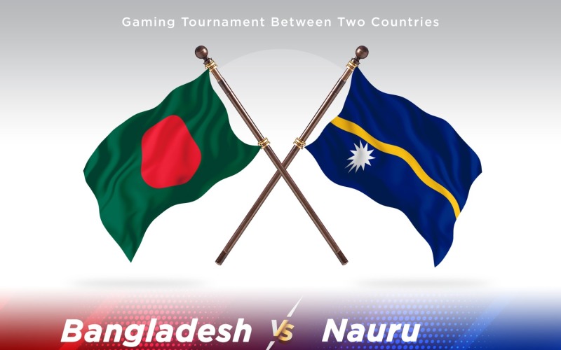 Bangladesh versus Nauru Two Flags Illustration