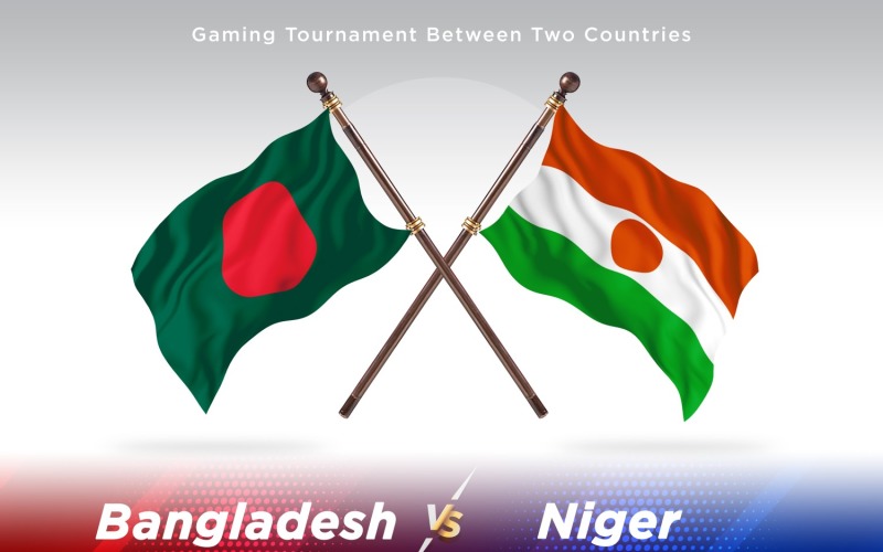 Bangladesh versus Niger Two Flags Illustration