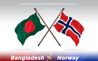Bangladesh versus Norway Two Flags