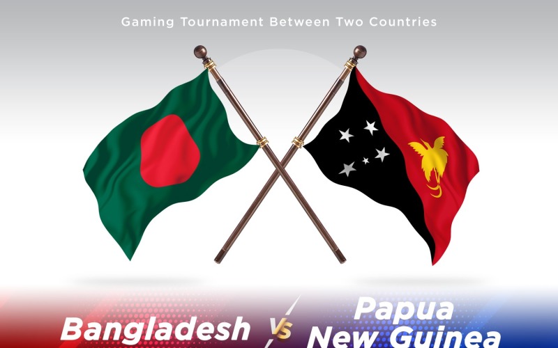 Bangladesh versus Papua new guinea Two Flags Illustration