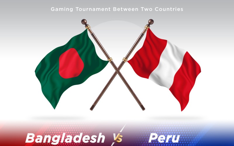 Bangladesh versus Peru Two Flags Illustration