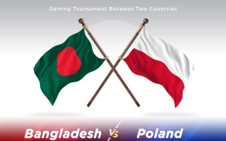 Bangladesh versus Poland Two Flags
