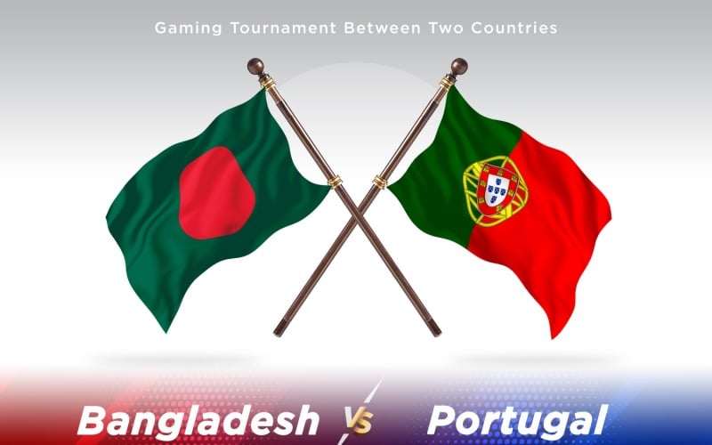 Bangladesh versus Portugal Two Flags Illustration